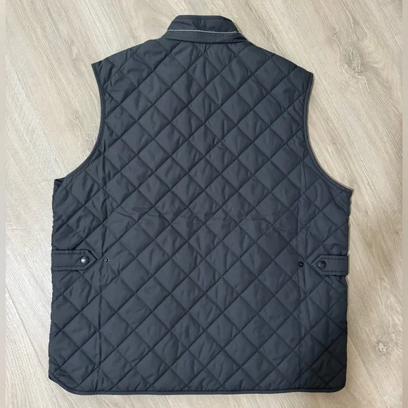 Dark Gray Quilted Vest with Diamond Stitching - Picture 2 of 2